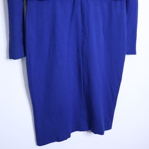 ESCADA Dayna Midi Sheath Dress Cobalt Blue V Neck Long Sleeve Women's 38/US 8 - Picture 7 of 10